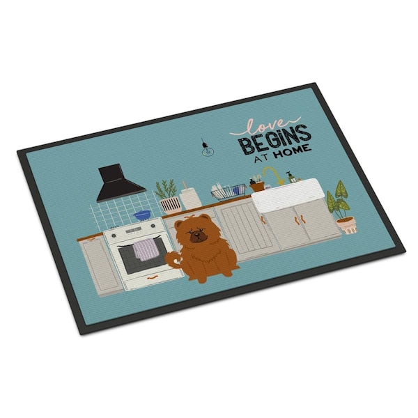 Carolines Treasures 24 x 36 in. Red Chow Chow Kitchen Scene Indoor or Outdoor Mat CK7846JMAT - main